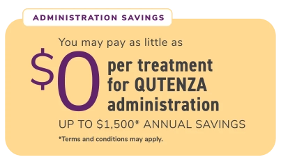 Administration Savings, you may pay as little as $0 per treatment for QUTENZA administration