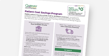 QUTENZA Cost Savings Flyer.